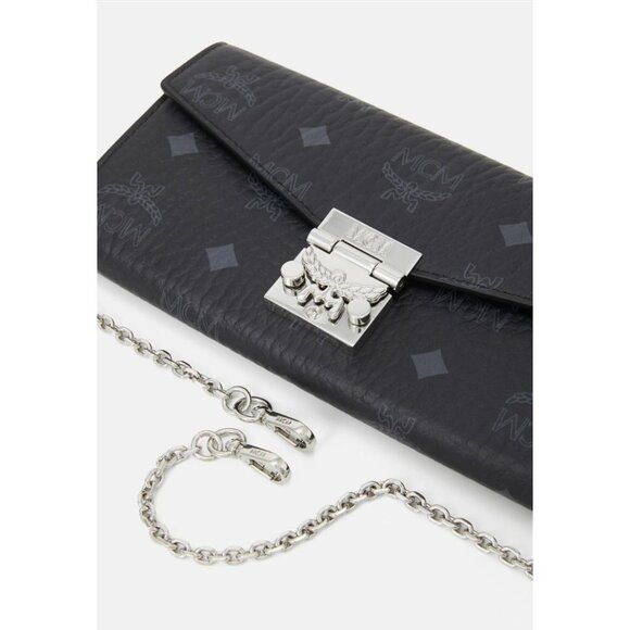 MCM Patricia Visetos Continental Monogram Wallet on a Chain Black and Silver NWT - Picture 4 of 4